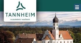 Logo von Tannheim und Navigationsbutton daneben